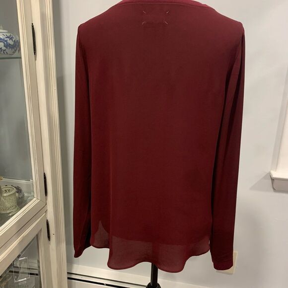 Lou & Grey Burgundy Blouse with Long Sleeves - Picture 4 of 10